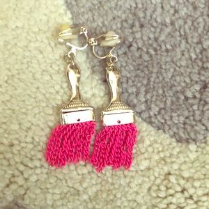 Clip on paint brush earrings!!!!